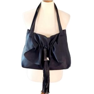 Elegant Black Leather Hobo Bag